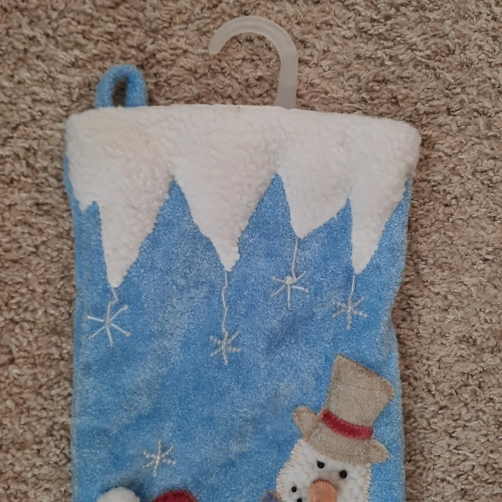 NWOT Crystal Snow decorative Christmas holiday winter snowmen hanging stocking